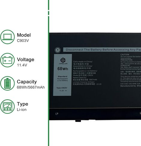 استبدال بطارية الكمبيوتر المحمول RCVVT لجهاز Dell Precision 7670 7680 7770 7780 Series Notebook T6PFX 451-BCYH 0X26RT X26RT 0NWDC0 NWDC0 أسود 11.55 فولت 83 وات 6827 مللي أمبير في الساعة in Kuwait