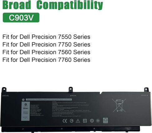 استبدال بطارية الكمبيوتر المحمول RCVVT لجهاز Dell Precision 7670 7680 7770 7780 Series Notebook T6PFX 451-BCYH 0X26RT X26RT 0NWDC0 NWDC0 أسود 11.55 فولت 83 وات 6827 مللي أمبير في الساعة in Kuwait