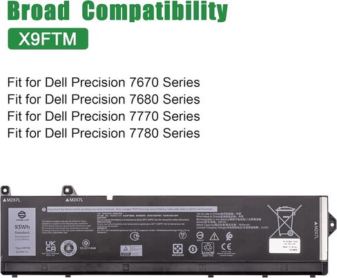 استبدال بطارية الكمبيوتر المحمول RCVVT لجهاز Dell Precision 7670 7680 7770 7780 Series Notebook T6PFX 451-BCYH 0X26RT X26RT 0NWDC0 NWDC0 أسود 11.55 فولت 83 وات 6827 مللي أمبير في الساعة in Kuwait