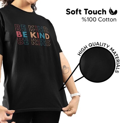Be Kind Motivational T-Shirt for Women, Men, Unisex - 100% Cotton - Classic Fit Short Sleeve Graphic Tee in Saudi Arabia