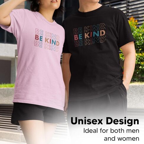 Be Kind Motivational T-Shirt for Women, Men, Unisex - 100% Cotton - Classic Fit Short Sleeve Graphic Tee in Saudi Arabia