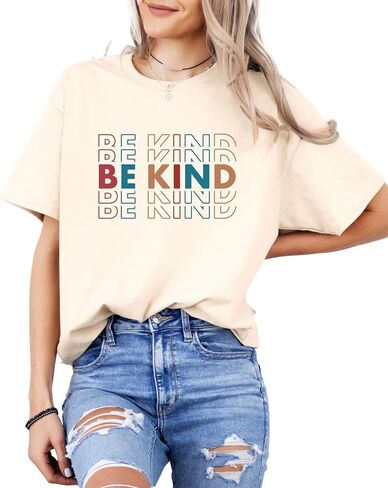 Be Kind Motivational T-Shirt for Women, Men, Unisex - 100% Cotton - Classic Fit Short Sleeve Graphic Tee in Saudi Arabia