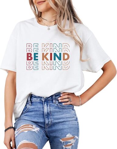 Be Kind Motivational T-Shirt for Women, Men, Unisex - 100% Cotton - Classic Fit Short Sleeve Graphic Tee in Saudi Arabia