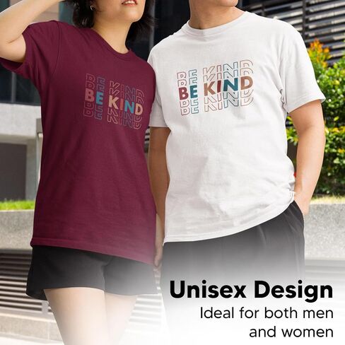 Be Kind Motivational T-Shirt for Women, Men, Unisex - 100% Cotton - Classic Fit Short Sleeve Graphic Tee in Saudi Arabia