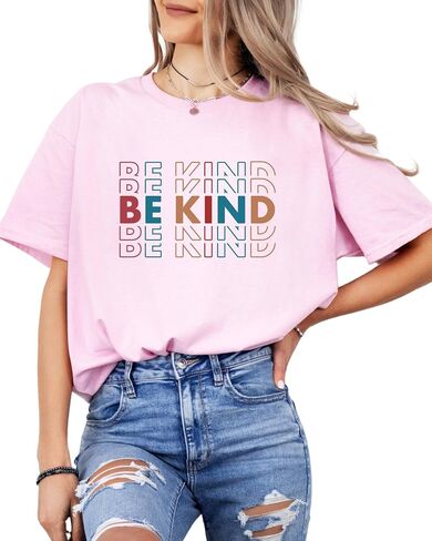 Be Kind Motivational T-Shirt for Women, Men, Unisex - 100% Cotton - Classic Fit Short Sleeve Graphic Tee in Saudi Arabia