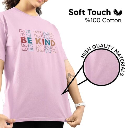 Be Kind Motivational T-Shirt for Women, Men, Unisex - 100% Cotton - Classic Fit Short Sleeve Graphic Tee in Saudi Arabia