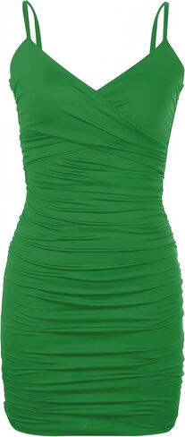 حزام السباغيتي للنساء ضد الرقبة bodycon ruched يخرج من الفستان المصغر لحفل النادي ليلة الحفلات in Kuwait