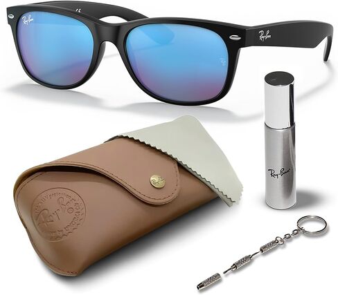 Ray-Ban RB2132 New Wayfarer Flash Square Square Shope Square مع حزمة مجموعة النظارات الرسمية in Saudi Arabia