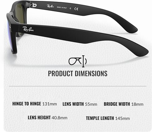 Ray-Ban RB2132 New Wayfarer Flash Square Square Shope Square مع حزمة مجموعة النظارات الرسمية in Saudi Arabia