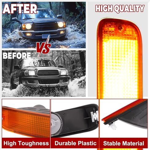 HECASA Pair Front Bumper Turn Signal Light Compatible with 95-97 Toyota Tacoma 4WD/98-00 Toyota Tacoma DLX RWD Replacement for TO2531122 TO2530122 Turn Signal Lamp Driver & Passenger Side Amber Lens in Saudi Arabia