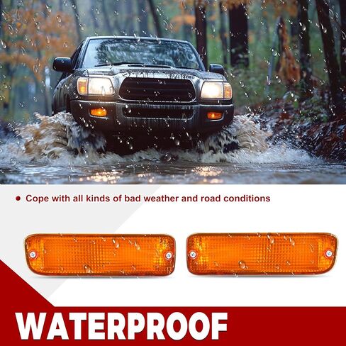 HECASA Pair Front Bumper Turn Signal Light Compatible with 95-97 Toyota Tacoma 4WD/98-00 Toyota Tacoma DLX RWD Replacement for TO2531122 TO2530122 Turn Signal Lamp Driver & Passenger Side Amber Lens in Saudi Arabia