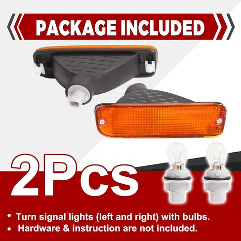 HECASA Pair Front Bumper Turn Signal Light Compatible with 95-97 Toyota Tacoma 4WD/98-00 Toyota Tacoma DLX RWD Replacement for TO2531122 TO2530122 Turn Signal Lamp Driver & Passenger Side Amber Lens in Saudi Arabia