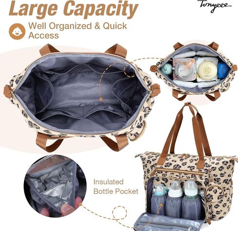 Diaper Bag Tote, Large Diaper Bags Waterproof, Hospital Bag for Labor Delivery, Baby Bag with Pacifier Case, Travel Diaper Tote with Changing Pad, Pink in Kuwait