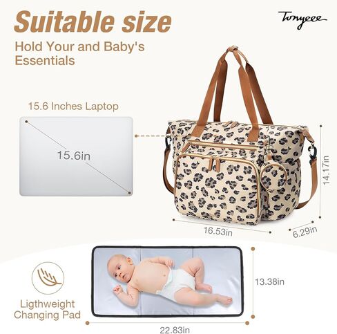 Diaper Bag Tote, Large Diaper Bags Waterproof, Hospital Bag for Labor Delivery, Baby Bag with Pacifier Case, Travel Diaper Tote with Changing Pad, Pink in Kuwait