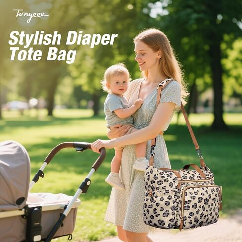 Diaper Bag Tote, Large Diaper Bags Waterproof, Hospital Bag for Labor Delivery, Baby Bag with Pacifier Case, Travel Diaper Tote with Changing Pad, Pink in Kuwait