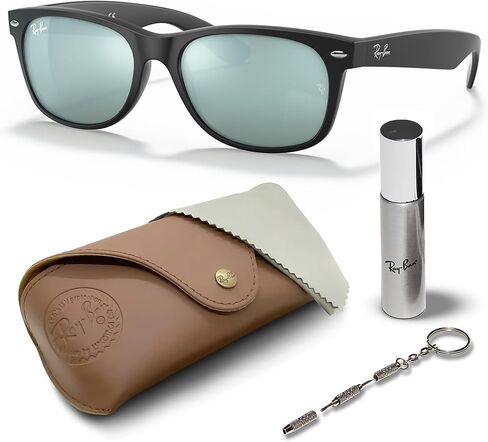 Ray-Ban RB2132 New Wayfarer Flash Square Square Shope Square مع حزمة مجموعة النظارات الرسمية in Kuwait