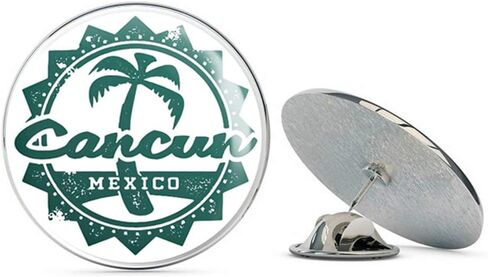 Cancun Mexico Round Metal 0.75" Lapel Pin Hat Shirt Pin Tie Tack Pinback in Saudi Arabia