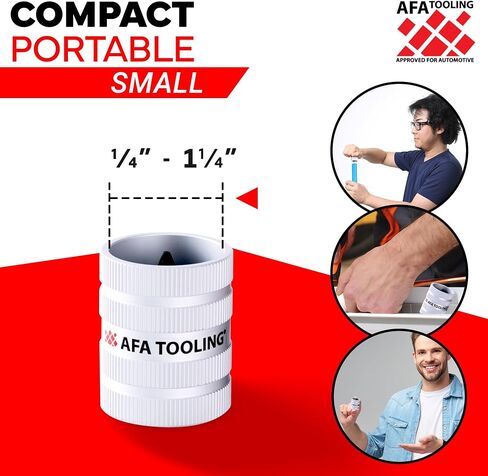 أدوات AFA - أنابيب داخلية/خارجية للأنابيب من 3/8 "إلى 2" ، أداة deburring مع الأقماع الداخلية والخارجية لتنعيم ونحاس النحاس ، الفولاذ المقاوم للصدأ ، PVC ، المعادن والألومنيوم - أداة السباكة in Kuwait