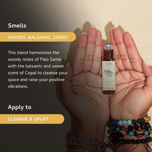 Palo Santo & Copal Essential Oil Roll-On by Aromafume | 1 x 10ml / 0.33 fl oz | Aromatherapy Oils | Natural Roll On Perfume | Spiritual Meditation Accessories in Saudi Arabia