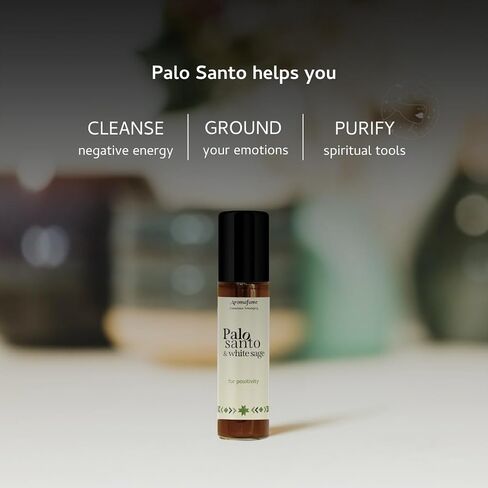 Palo Santo & Copal Essential Oil Roll-On by Aromafume | 1 x 10ml / 0.33 fl oz | Aromatherapy Oils | Natural Roll On Perfume | Spiritual Meditation Accessories in Saudi Arabia