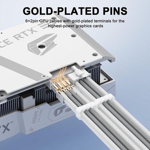Sirlyr Transparent Connector PSU Cable Extension Kit Customed PC Power Supply Extend Mod 16AWG with 24 Pin ATX × 2/8 Pin EPS × 1/ Gold-Plated 8Pin Pcie × 2,Soft Nylon Braided Black in Saudi Arabia