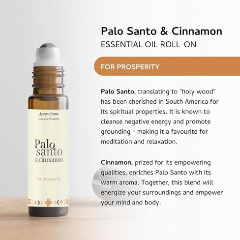 Palo Santo & Copal assental Oil Roll-On by Aromafume | 1 × 10 مل / 0.33 فلوريدا أوقية | زيوت العطرية | لفة طبيعية على العطور | إكسسوارات التأمل الروحية in Kuwait