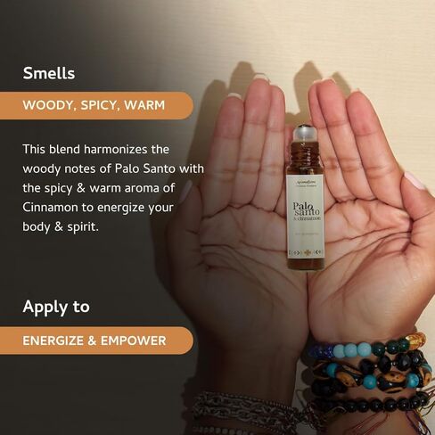 Palo Santo & Copal assental Oil Roll-On by Aromafume | 1 × 10 مل / 0.33 فلوريدا أوقية | زيوت العطرية | لفة طبيعية على العطور | إكسسوارات التأمل الروحية in Kuwait