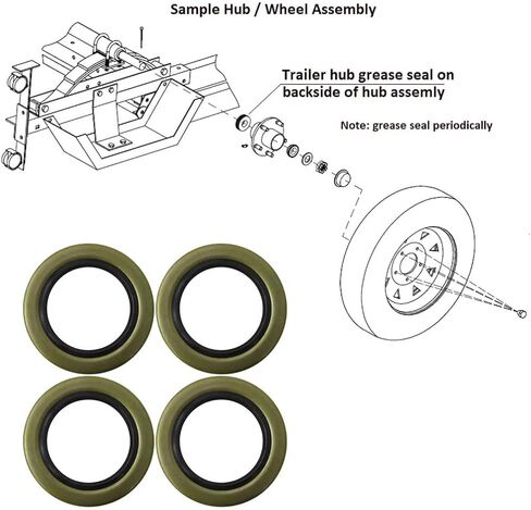 USonline911 4 Pcs 10-36-LOTOF4 Double Lip Grease Seals 2.25 x 3.371 Compatible for Dexter 010-036-00, for TruRyde GS-2250DL, for Texcom 22333TBN in Saudi Arabia