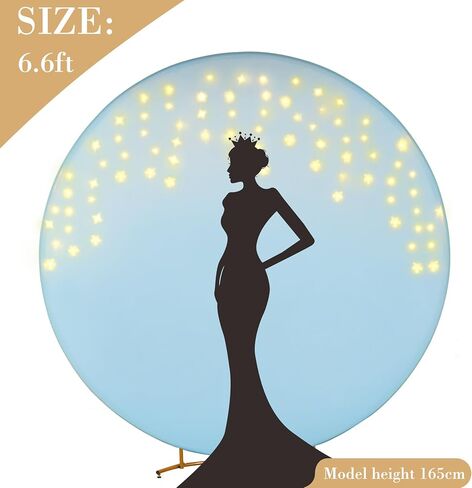 7.2 قدم غطاء خلفي أبيض أبيض مع سلسلة أضواء لدائرة القوس ، أغطية خلفية الدائرة مع LED Fairy Lights for Wedding Arch Baby Shower Party Photo Photo Photo Photo Prossial in Kuwait