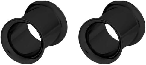 Satix 2-8PCS 316L Surgical Steel PVD Black Double Flared Tunnels Plugs 12G-2 Inch Ear Lobe Stretcher Expander Earring Gauges Piercing Jewelry in Kuwait
