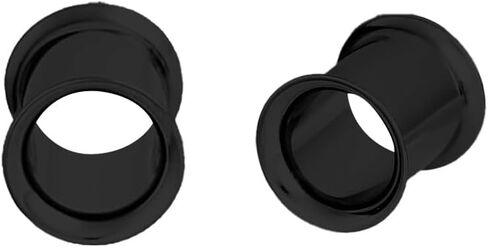 Satix 2-8PCS 316L Surgical Steel PVD Black Double Flared Tunnels Plugs 12G-2 Inch Ear Lobe Stretcher Expander Earring Gauges Piercing Jewelry in Kuwait