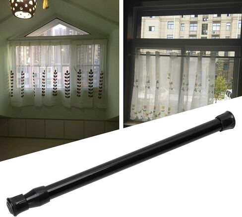 Adjustable Telescopic Tension Rod - High-Carbon Steel, 40-70cm, Black, Easy Installation for Bathroom Curtains & Home Organization in Saudi Arabia