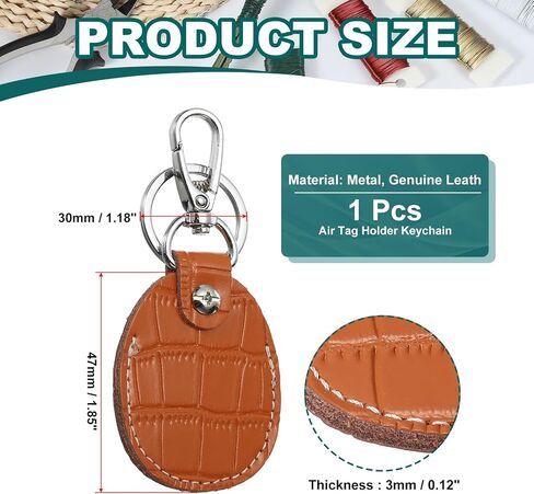 PATIKIL Leather Key Fob, Genuine Leather Keys Cover RFID Key Fob Protector Air Tag Holder Keychain Case in Saudi Arabia