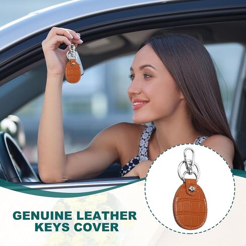 PATIKIL Leather Key Fob, Genuine Leather Keys Cover RFID Key Fob Protector Air Tag Holder Keychain Case in Saudi Arabia