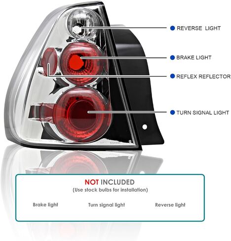 SPEC-D TUNING Black Housing Clear Lens Tail Lights Compatible with 2004-2007 Chevy Malibu All Models Except Maxx, Left + Right Pair Assembly in Saudi Arabia