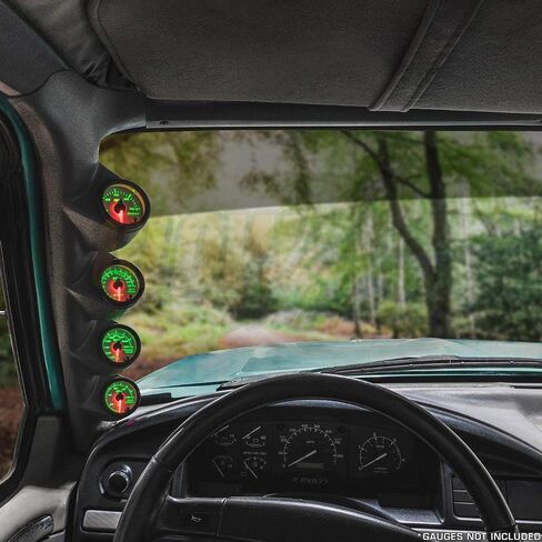 Glowshift Gray Quad Bawge Gauge Pod متوافق مع Ford F-Series F-250 F-350 Power Stroke 1992-1997-Mactory Color Monger-ABS Plastic-UV محمية-حوامل (4) 2-1/16 "(52 مم) مقاييس in Saudi Arabia