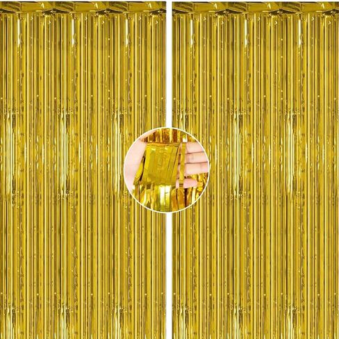 KALOR 2 Pcs 3.2ft x 8.2ft Candy Pink Metallic Shiny Tinsel Foil Fringe Curtain Photo Booth Backdrop for Birthday Party Baby Shower Wedding Graduation Party Decorations in Saudi Arabia