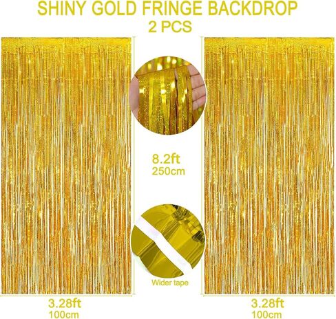 KALOR 2 Pcs 3.2ft x 8.2ft Candy Pink Metallic Shiny Tinsel Foil Fringe Curtain Photo Booth Backdrop for Birthday Party Baby Shower Wedding Graduation Party Decorations in Saudi Arabia