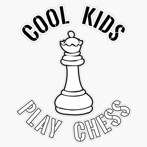 Cool Kids Play Chess Queen Piece - Cool Chess Club Gift Sticker Vinyl Waterproof Sticker Decal Car Laptop Wall Window Bumper Sticker 5" in Saudi Arabia