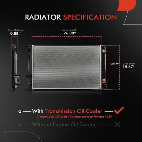 A-Premium Engine Soodant Chaiator مع مبرد زيت الإرسال متوافق مع Toyota Rav4 2006 2007 2008 2008 2010 2011 2012 V6 3.5L ، استبدل# 1640028570 in Saudi Arabia