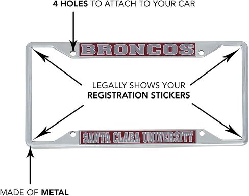 Desert Cactus Santa Clara University Scu Broncos Car Accessories Frame Metal Licker Plate and Tag Presh for Art in Saudi Arabia