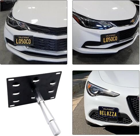 HiSport No Drill Front Bumper Tow Hook License Plate Mounting Bracket Adapter Kit Compatible with Infiniti G35 G37 Q60 2008-2015, Infiniti Q50 2014-up, Nissan GT-R 2007-2018 & Nissan 370Z 2013-2018 in Saudi Arabia