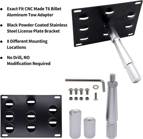 HiSport No Drill Front Bumper Tow Hook License Plate Mounting Bracket Adapter Kit Compatible with Infiniti G35 G37 Q60 2008-2015, Infiniti Q50 2014-up, Nissan GT-R 2007-2018 & Nissan 370Z 2013-2018 in Saudi Arabia