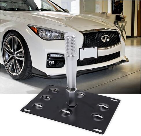 HiSport No Drill Front Bumper Tow Hook License Plate Mounting Bracket Adapter Kit Compatible with Infiniti G35 G37 Q60 2008-2015, Infiniti Q50 2014-up, Nissan GT-R 2007-2018 & Nissan 370Z 2013-2018 in Saudi Arabia