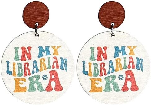 Creative Wooden Teacher Earrings For Women Math Pi Earrings Sunflower Book Librarian Read Book Stud Earrings Teacher's Appreciation Back To School Jewelry in Saudi Arabia