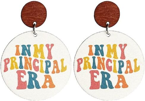 Creative Wooden Teacher Earrings For Women Math Pi Earrings Sunflower Book Librarian Read Book Stud Earrings Teacher's Appreciation Back To School Jewelry in Saudi Arabia