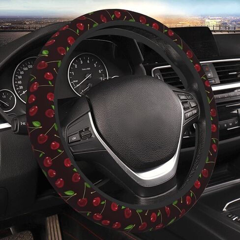 Vintage Mushroom Leaf Steering Wheel Cover for Women, Universal 15 inch Breathable Anti Slip Steering Wheel Covers for Cars, Auto, SUVs in Saudi Arabia