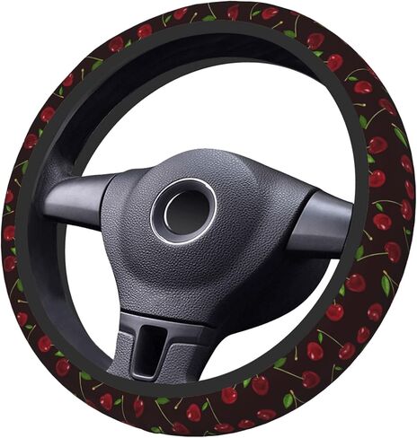 Vintage Mushroom Leaf Steering Wheel Cover for Women, Universal 15 inch Breathable Anti Slip Steering Wheel Covers for Cars, Auto, SUVs in Saudi Arabia