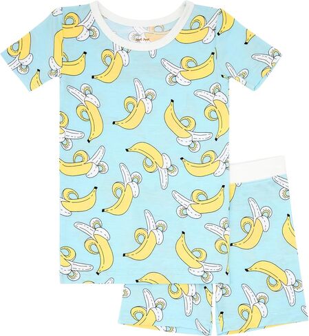 Little Sleepies Short Sleeve Shirt & Shorts Pajama Set for Kids, Viscose Derived from Bamboo Toddler 2-Piece PJs in Kuwait