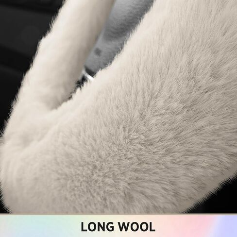 Road Comforts Steering Wheel Cover, Fluffy Car Wheel Covers for Women/Girls/Ladies，Soft Wool Fur Steering Wheel Protector, Universal 14 1/2 inches to 15 inches - Blue in Kuwait